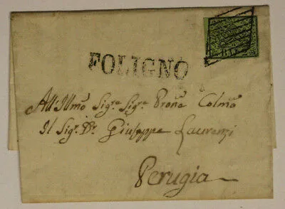 Storia Postale Stato Pontificio 2 Baiocchi Baj 1852 Lettera #SP204