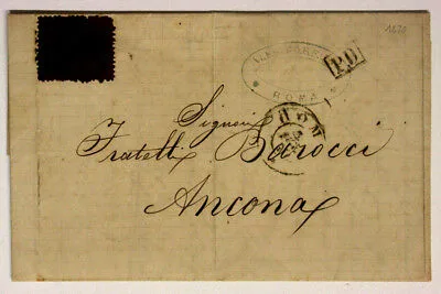 Storia Postale Stato Pontificio 20 centesimi 1868 Lettera #SP205