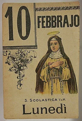 FOGLIO DI CALENDARIO Santo del Giorno 10 FEBBRAIO Santa Scolastica “900 #SA280
