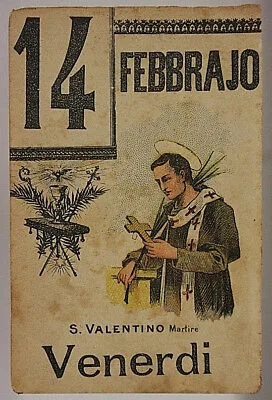 FOGLIO DI CALENDARIO Santo del Giorno 4 FEBBRAIO San Valentino “900 #SA282