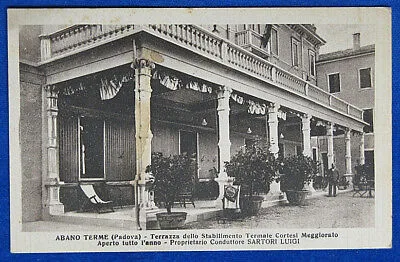 ABANO TERME Terrazza stabilimento Cortesi Meggiorato viaggiata 1935  f/p #20554
