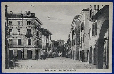 SPILIMBERGO via Indipendenza animata no viaggiata anni 30 f/p #20620