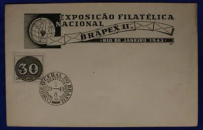 Storia Postale Brasile 1943 Exposicao Filatelica Nacional  30 Centavos #SP775