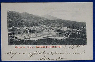 DINTORNI DI SCHIO Panorama di Torrebelvicino viaggiata 1905 f/p #20714
