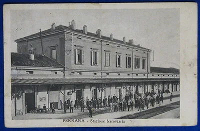 FERRARA Stazione ferroviaria animata viaggiata 1908 f/p #20672