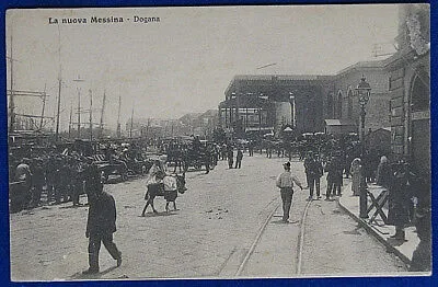 LA NUOVA MESSINA Dogana animatissima no viaggiata anni 10 f/p #20650