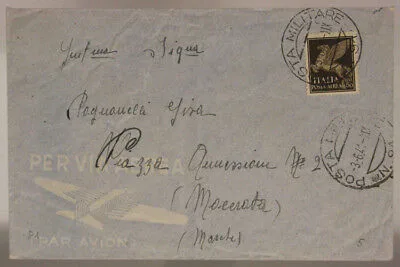 POSTA MILITARE n° 91 BUSTA VIA AEREA 2° REGG. FANTERIA MESSINA 3.6.1941 #XP55C