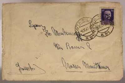 POSTA MILITARE n° 91 BUSTA AFFRANCATA CON 50 CENT. MONTENEGRO 6.10.1941 #XP55E