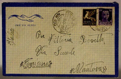 POSTA MILITARE n° 109 BUSTA AFFRANCATA VIA AEREA BOLLO ARRIVO 15.10.1941 #XP70A