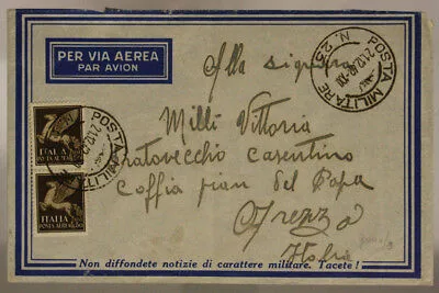 POSTA MILITARE n° 23 BUSTA AFFRANCATA  VIA AEREA GRECIA 2.1.1942 #XP13B