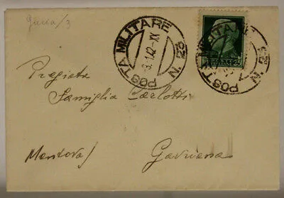 POSTA MILITARE n° 23 BUSTA 2° REP. SOCCORSO STRADALE GRECIA 3.1.1942 #XP13A