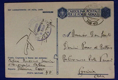 Posta n. 48 ( Marchese P. 2 ) Annullo 11^ Compagnia Autieri 20.6.1943 #XP26