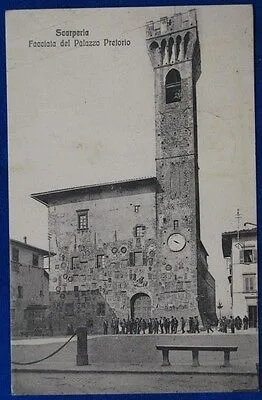 SCARPERIA Facciata Palazzo Pretorio animata viaggiata 1912 f/p #20881