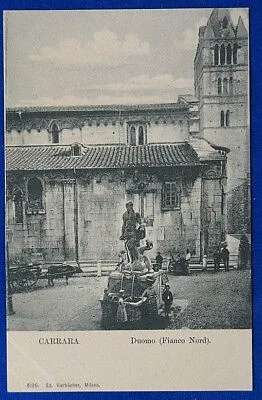 CARRARA Duomo Fianco nord animata no viaggiata anni 10 f/p #20833
