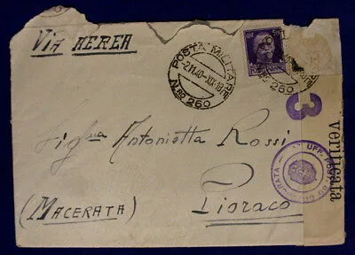 Posta Militare n. 260 Via Aerea “Corrispondenza Verificata”  2.11.1940 #XP90B
