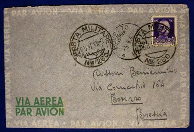 Posta Militare n. 260 Via Aerea con Timbro di Arrivo  28.3.1942 #XP90A