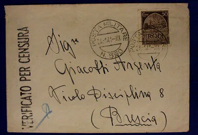 Posta Militare n. 550 (Marchese P.1) Verificato per Censura 24.1.1941 #XP95A