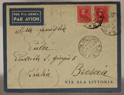 POSTA MILITARE n. 12 AICPM P. 5 BUSTA VIA AEREA ERITREA  17.2.1936 AOI #XP133