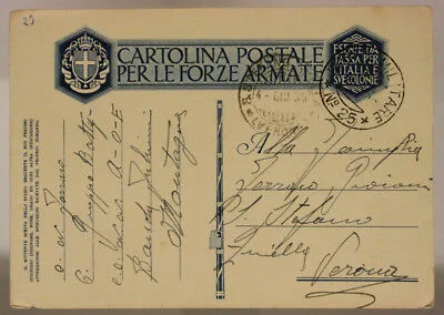 POSTA MILITARE n. 25 AICPM P. 4 FRANCHIGIA TIMBRO D’ARRIVO  3.5.1936 AOI #XP137