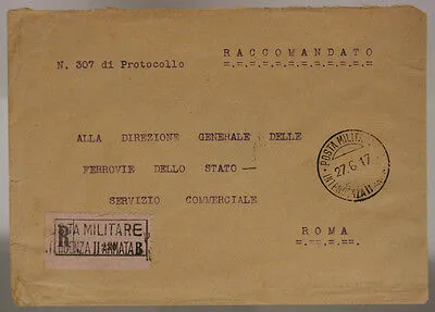 POSTA MILITARE INTENDENZA 2^ ARMATA B 26.6.1917 MITRAGLIATRICI GORIZIA #XP184D