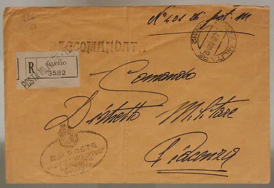 POSTA MILITARE n. 112 BUSTA RACCOMANDATA BOLLO OVALE R.R. POSTE 2.4.1940 #XP117D