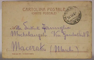 POSTA MILITARE DIVISIONE SPECIALE B 9.11.1915 CARTOLINA #XP244A