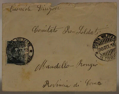 POSTA MILITARE 1^ DIVISIONE 30.10.1915 BUSTA AFFRANCATA #XP245H