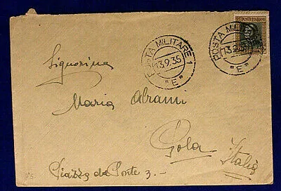 Posta Militare n. 1 E Timbro di Arrivo Affrancata 50 Centesimi 13.9.1935 #XP128