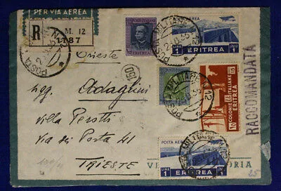 Posta Militare n.12 Raccomandata Affrancata 28.8.1936 #XP125