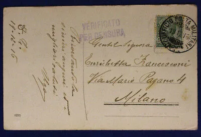 Posta Militare Ufficio 2^ Armata 19.12.1916 Affrancata 5 Centesimi #XP192D