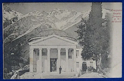 CRESPANO VENETO Santuario B. V. del Covolo animata  viaggiata 1907 f/p #376