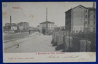 PADOVA il Bassanello dal Ponte Scaricatore animata  viaggiata 1908 f/p #4178