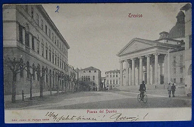 TREVISO Piazza del Duomo bici  animata viaggiata “900 f/p #20025