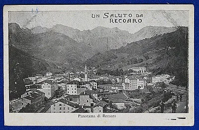 UN SALUTO DA RECOARO Panorama  viaggiata 1908 f/p #20067