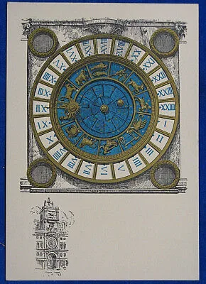 VENEZIA illustrata Torre Orologio Zodiaco no viagg FG anni 40/50 #19119