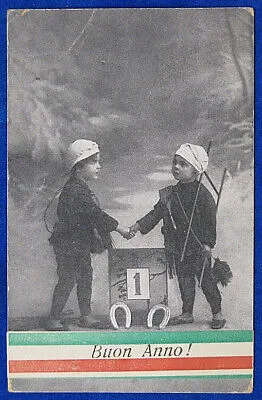 AUGURALE Buon Anno Bambini  viaggiata ANNI 10/20  f/p #15361