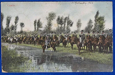 SOLDATI Guado  CAVALLERIA illustrata viaggiata 1904 f/p #19142