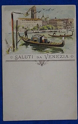 SALUTI DA VENEZIA no viagg illustrata fine 800 f/p #19159