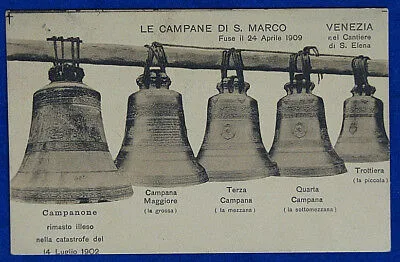 VENEZIA COMMEMORATIVA Campane di San Marco fuse nel 1909 viag anni 20 f/p #19168