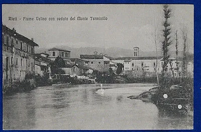 RIETI  Fiume Velino con veduta Monte Terminillo no viaggiata anni 10 f/p #19318