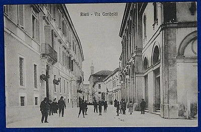 RIETI  via Garibaldi animata no viaggiata anni 10 f/p #19317