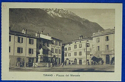 TIRANO Piazza del Mercato animata no viaggiata anni 10 f/p #19218