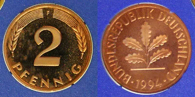GERMANIA 2 Pfennig 1994 F Stoccarda  #G561