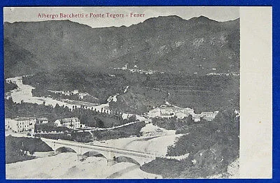 BELLUNO Albergo Bacchetti e Ponte Tegorz – Fener viaggiata anni 10 f/p #19638