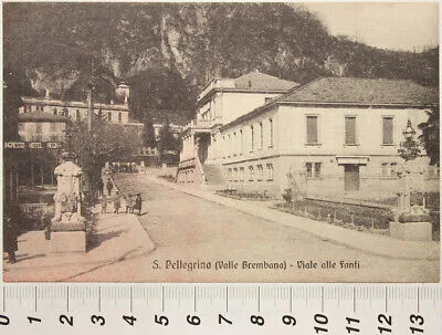 SAN PELLEGRINO TERME VALLE BREMBANA VIALE ALLE FONTI ANIMATA VIAGGIATA 1922 #908