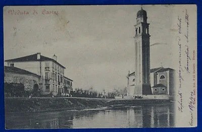 VEDUTA DI CASIER Chiesa  viaggiata 1904  f/p #19713