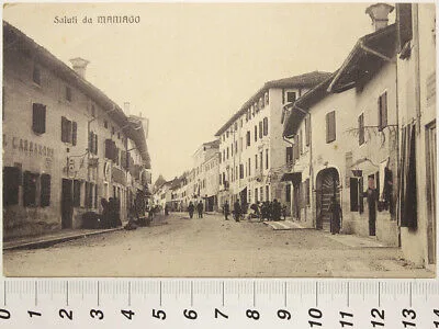 SALUTI DA MANIAGO ANIMATA VIAGGIATA 1916 #3850