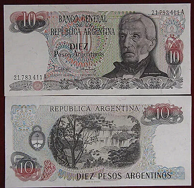 ARGENTINA  General Josaè De San Martin 10 PESOS 1983  FDS Pick#313a #B1214