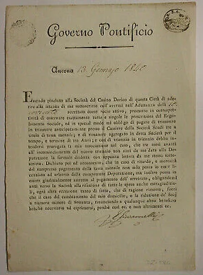 Ancona 1840 Governo Pontificio Obbligazione #116