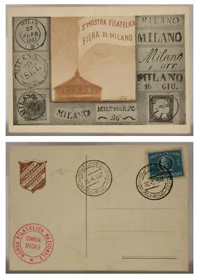 CARTOLINA CON ANNULLO DEL CONVEGNO X^ MOSTRA FILATELICA MILANO 1947 FG #14795